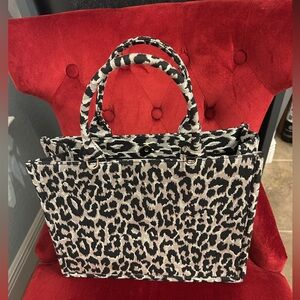Shiraleah Black and Cream Leopard Tote